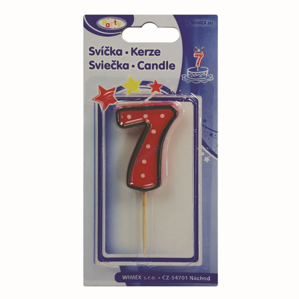 Číslová svíčka na špejli (7) 50 mm [1 ks] (37207)