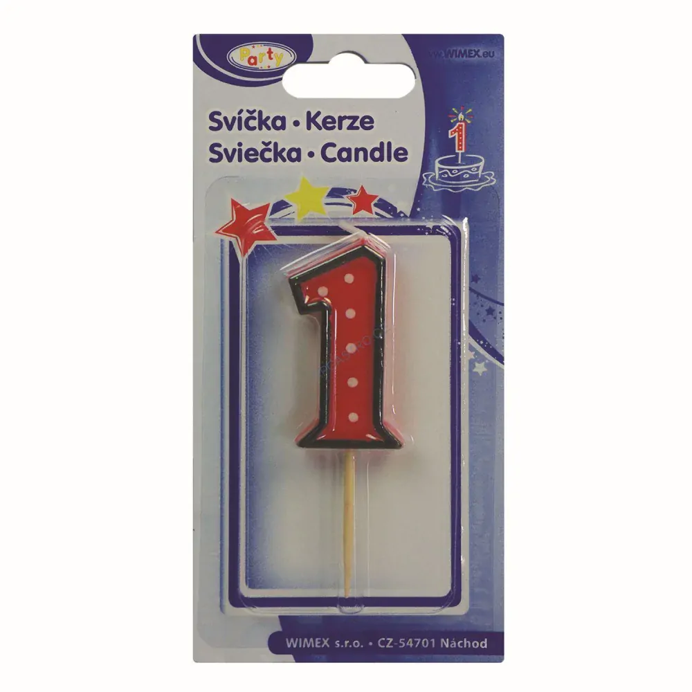Číslová svíčka na špejli (1) 50 mm [1 ks] (37201)
