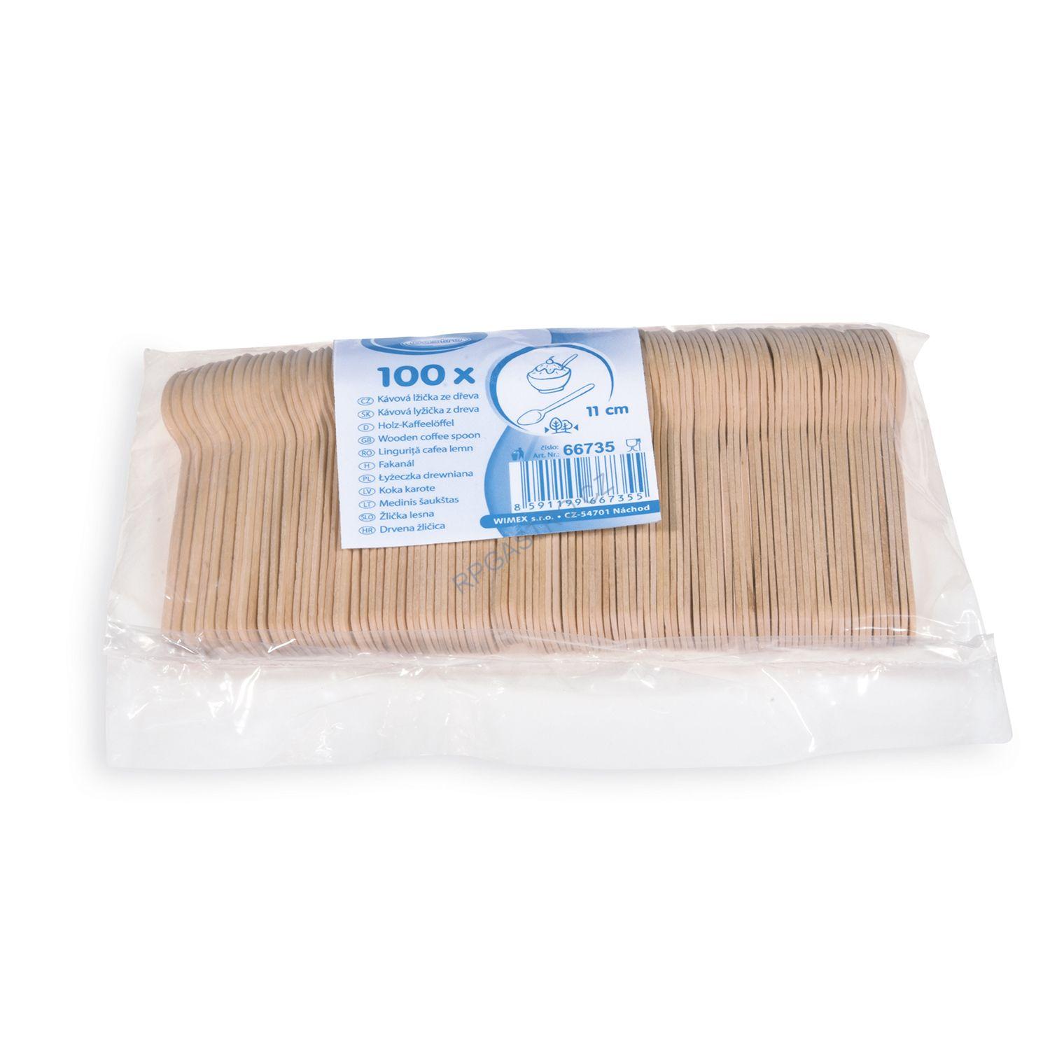 Kávová lžička ze dřeva 11 cm [100 ks] (66735-10B)