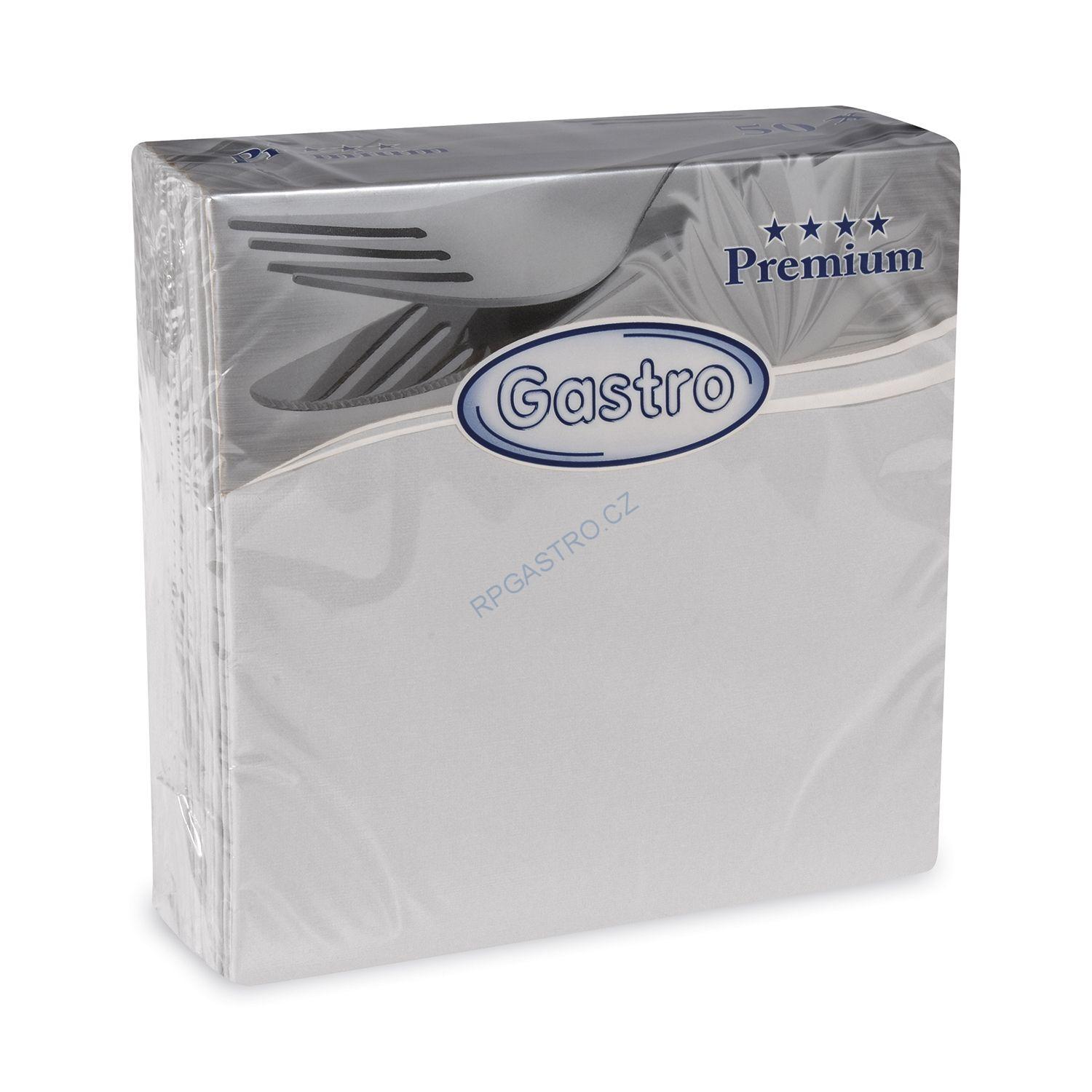 Ubrousky PREMIUM z netkané textilie šedé 40 x 40 cm [50 ks] (89125)