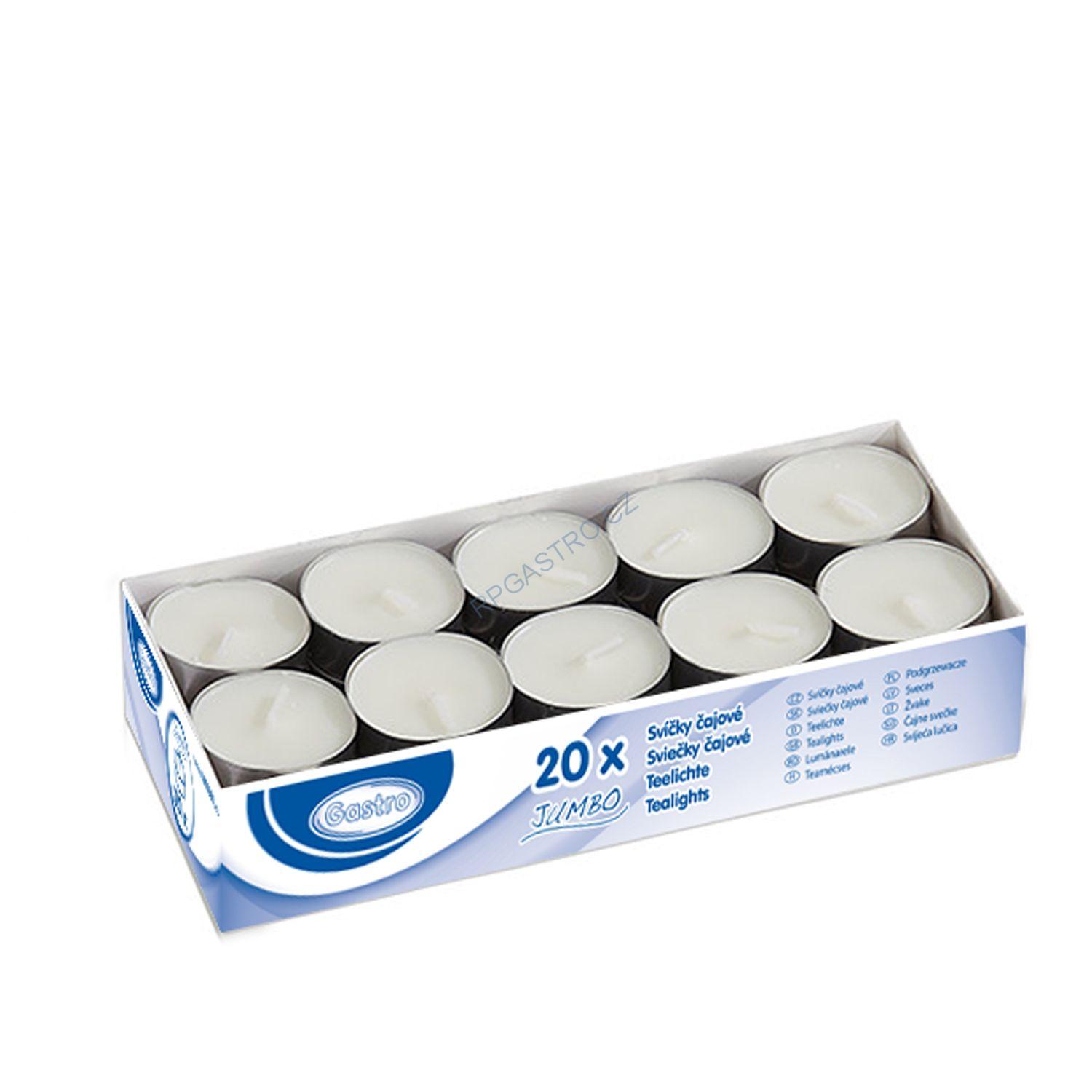 Čajové svíčky v kalíšku JUMBO Ø 58 mm, 10 h. [20 ks] (35102) - CH7C