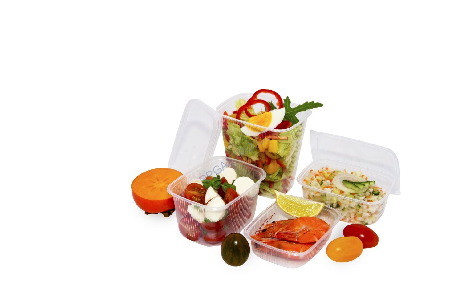 Miska hranatá průhledná 250 ml + víčko (PP) [2 x 50 ks] (PP505.1 - CH7N)