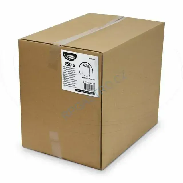 Papírové tašky 26+17 x 25 cm hnědé, ploché ucho [250 ks] (47126)