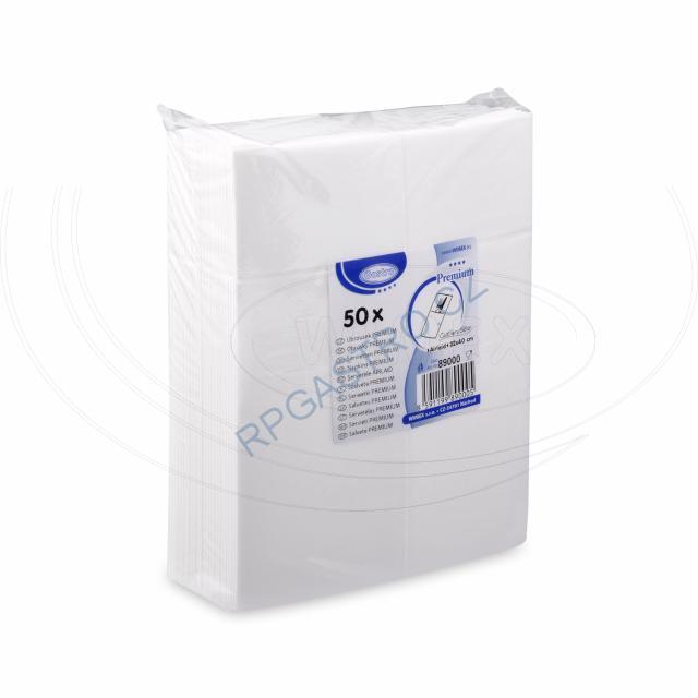 Ubrousky PREMIUM 32 x 40 cm "CutleryStar" (kapsy na příbor) bílé [50 ks] (89000)