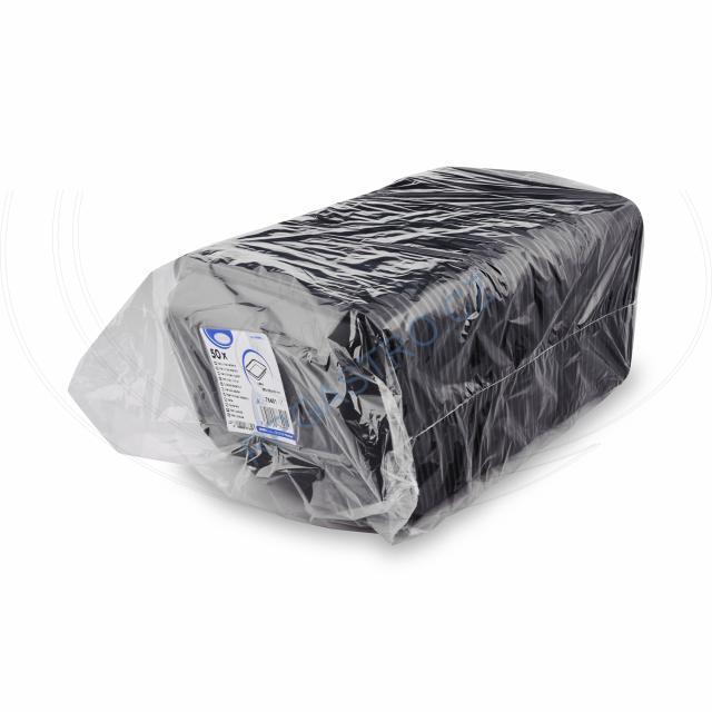 Menu mísa černá (PP) pro zatavovací systémy, nedělená 227 x 178 x 40 mm [50 ks] (78401)