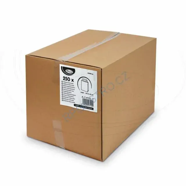 Papírové tašky 18+8 x 22 cm hnědé, ploché ucho [250 ks] (47112)