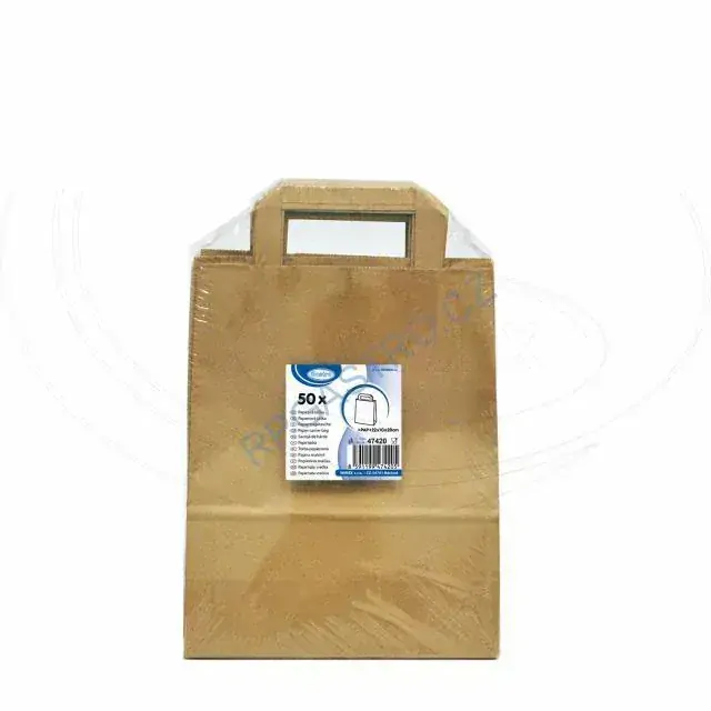 Papírové tašky 22+10 x 28 cm hnědé, ploché ucho [50 ks] (47420) - CH7A