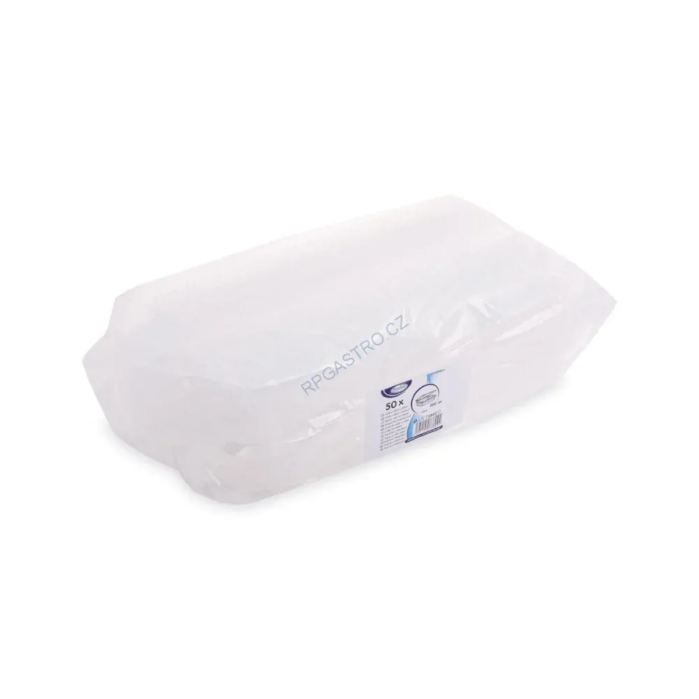 Miska oválná průhledná s víčkem 250 ml (PP) [50 ks] (73802)