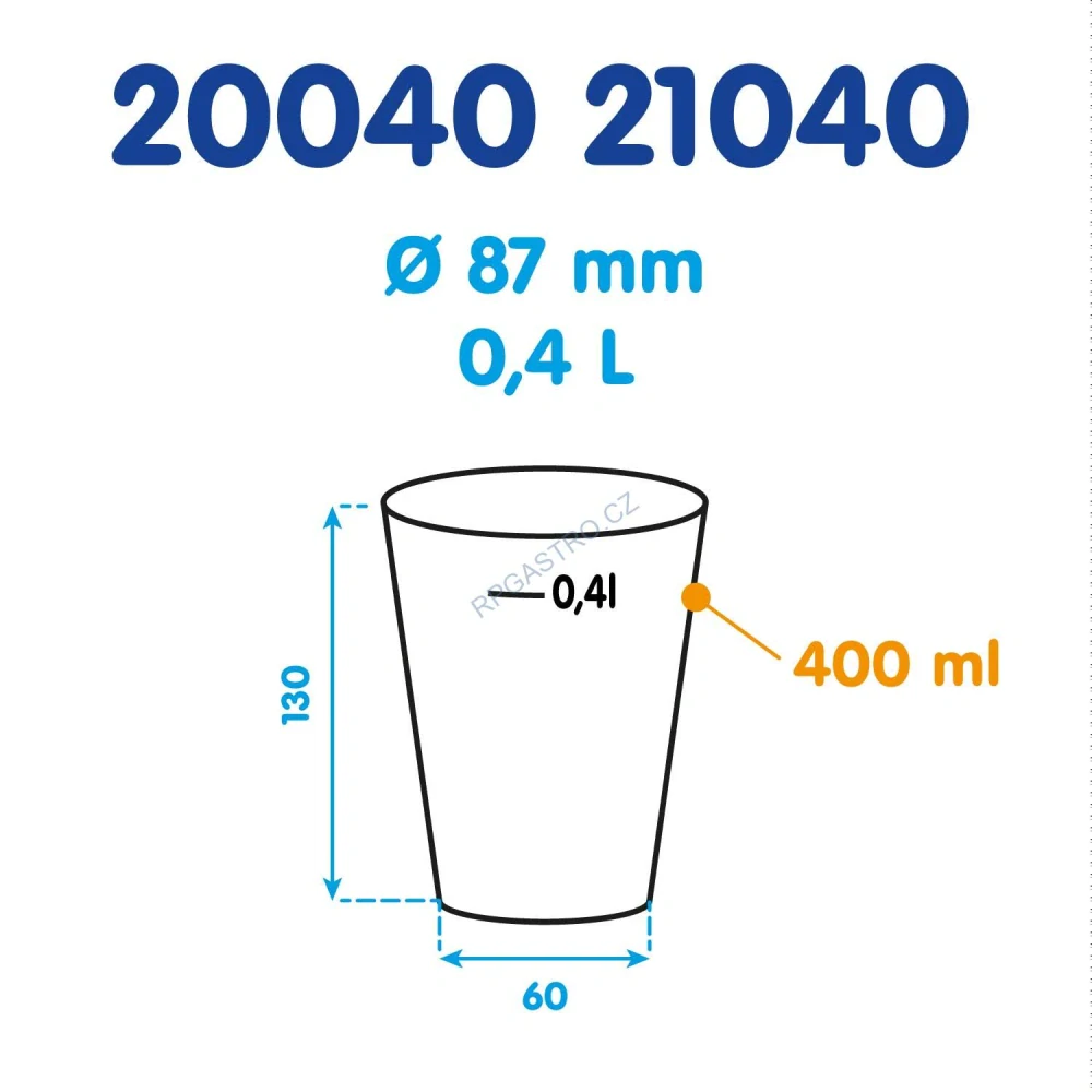 Kelímek vratný (PP) extra-silný Ø87mm 0,4L [10 ks] (21040)
