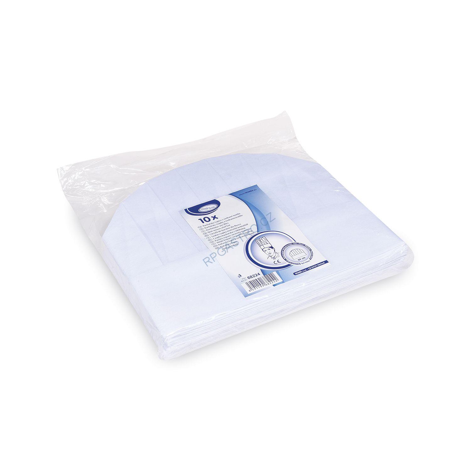 Kuchařská čepice papírová, bílá 23 cm [10 ks] (68220)