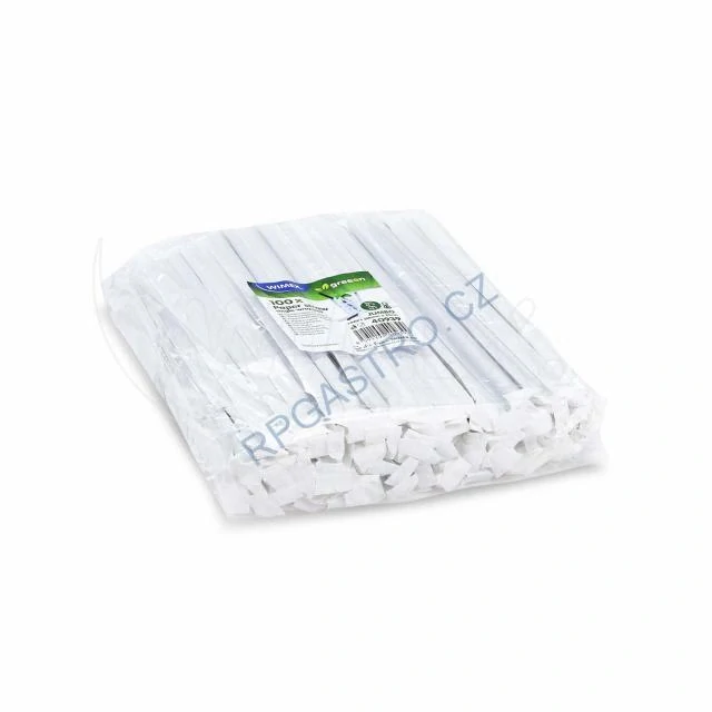 Slámky papírové Jumbo  černé Ø8 mm x 25cm jednotlivě balené [100 ks]  (40939)