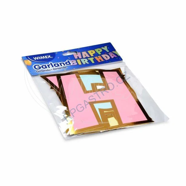 Papírová Girlanda sada HAPPY BIRTHDAY 13 x (16x20) +5 m (66807)