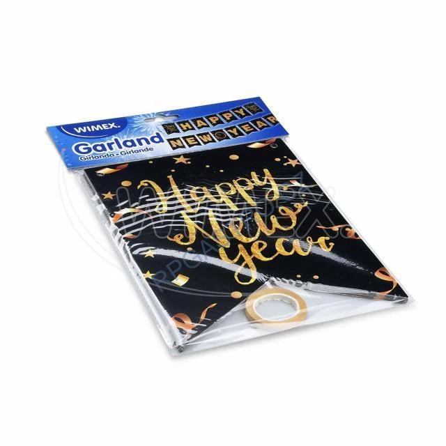 Papírová girlanda sada HAPPY NEW YEAR  16 x 20 cm písmena + 5m provázek [1 sada]  (66802)