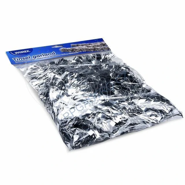 Dekorativní řetěz (PET) stříbrný Ø11cm x 2m [1 ks] (66814)