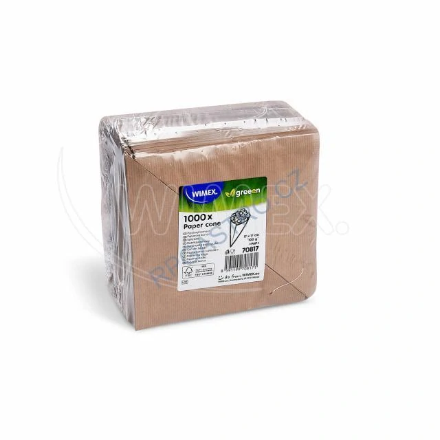 Papírový kornout,kraft, vázaný (PAP)(FSC Mix) 17x17 cm  , 100g (70817.1 - 10D,P12) 100ks
