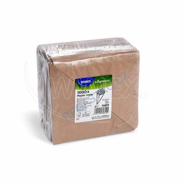 Papírový kornout,kraft, vázaný (PAP)(FSC Mix) 19x19 cm  , 125 g (70819.1) 100ks