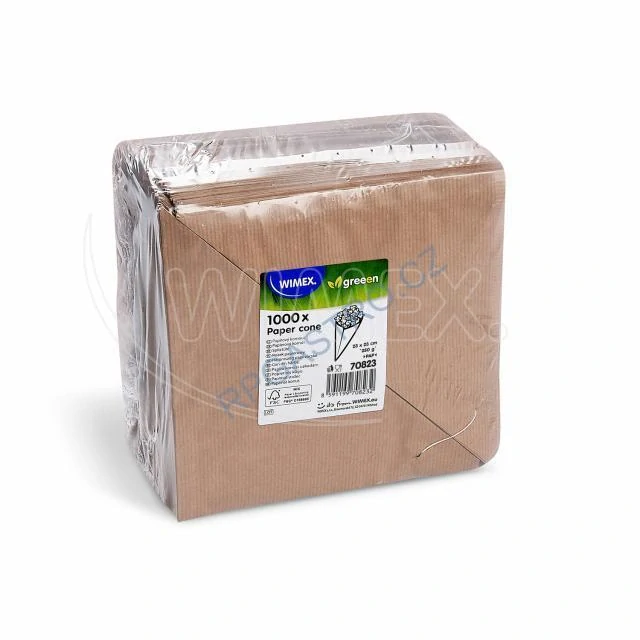 Papírový kornout,kraft, vázaný (FSC Mix)(PAP) 23x23cm  , 250g (70823.1) 100ks
