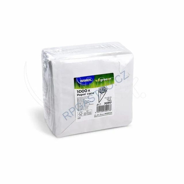 Papírový kornout (FSC Mix) bílý 17 x 17 cm `100g` vázaný   (100ks) (70917.1 - 10D,P12)