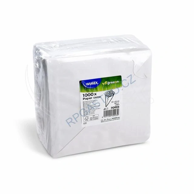 Papírový kornout (FSC Mix) bílý 23 x 23 cm `250g` vázaný [100 ks] (70923.1)