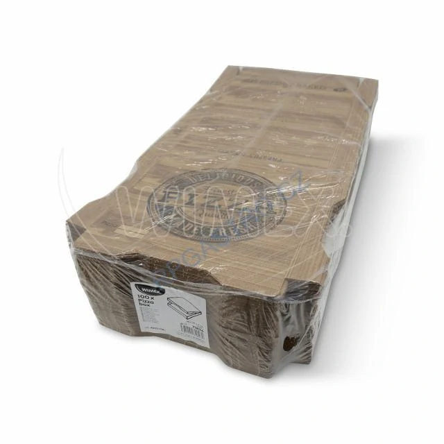 Krabice na pizzu (mikrovlnitá lepenka) kraft 26 x 26 x 4 cm [100 ks](71826) 