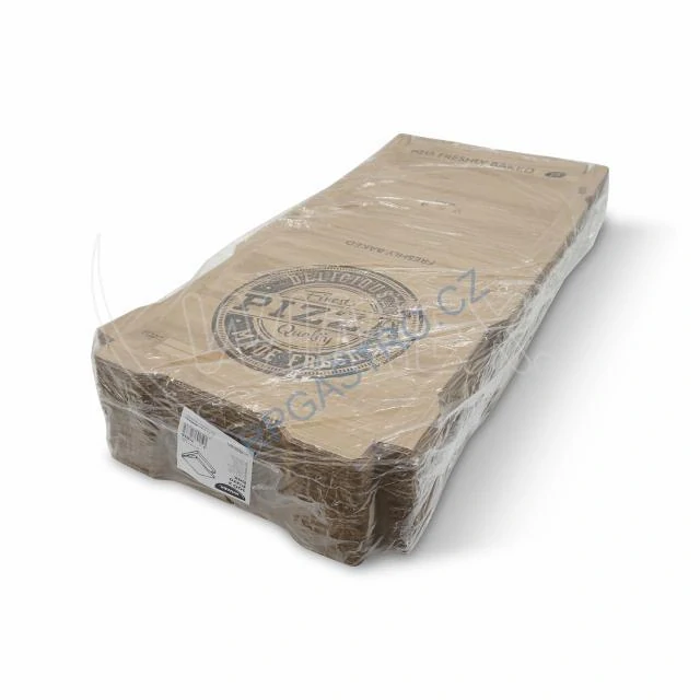 Krabice na pizzu (mikrovlnitá lepenka) kraft 36 x 36 x 4 cm [100 ks](71836) 
