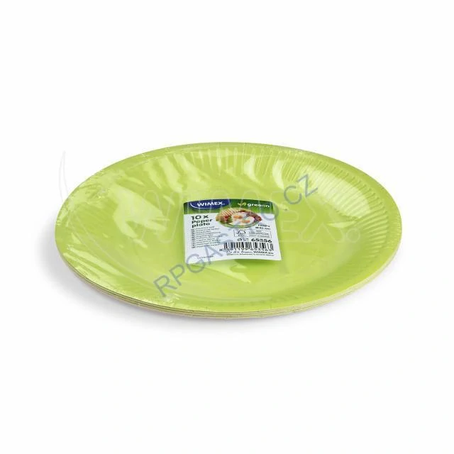 Papírové talíře zelené mělké Ø 23 cm [10 ks] (65356)