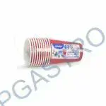 Papírové kelímky červené(PAP/PE) (Ø 74 mm), 240 ml [10 ks] (65391)