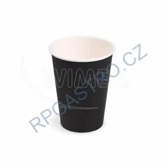 Papírové kelímky černé (PAP/PE) (Ø 74 mm), 240 ml [10 ks] (65399)