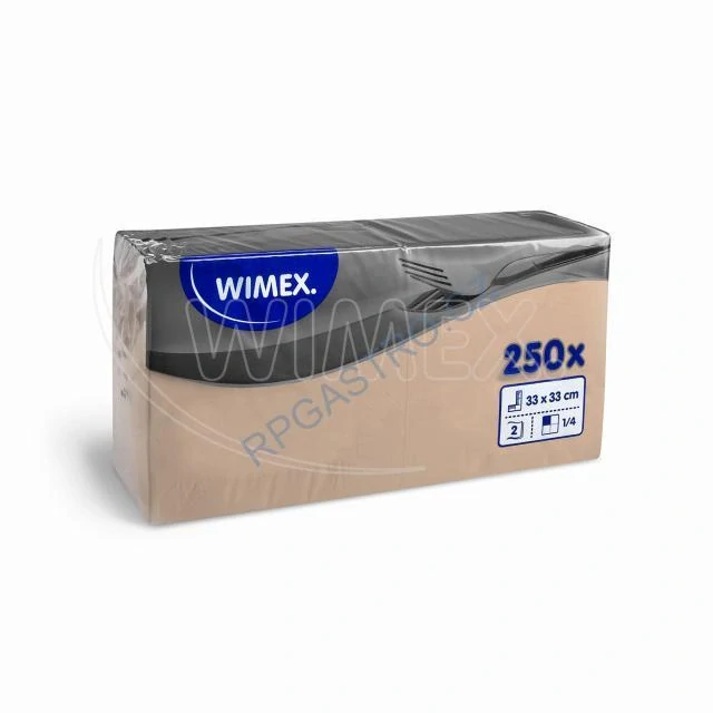 Ubrousky 2vrstvé přírodní hnědé 33 x 33 cm [250 ks](PAP FSC Mix) (86910) P3,4N