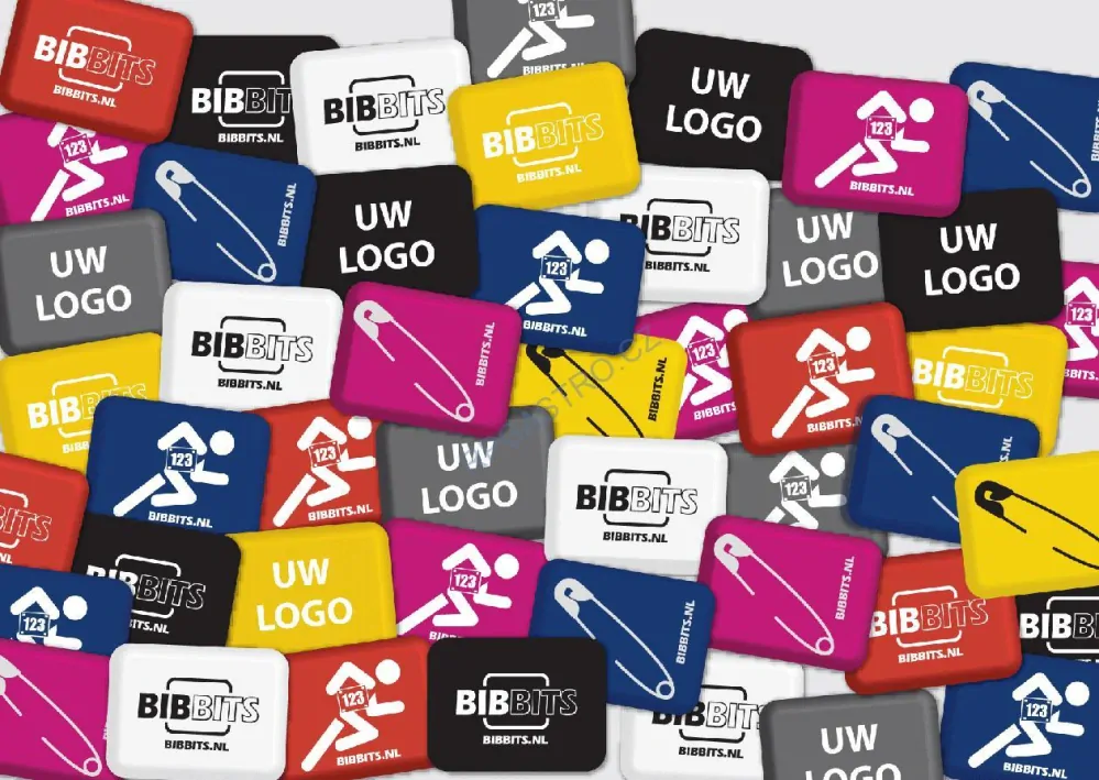 Magnetka pro uchycení startovního čísla – Vlaječky CZ - šedá, 1 ks