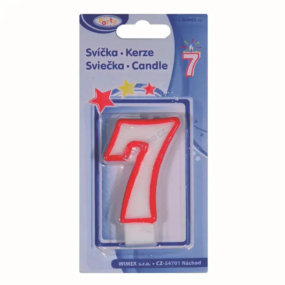 Číslová svíčka (7) 75 mm [1 ks] (37007 - 6D)