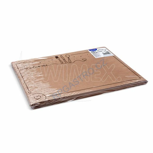 Papírové prostírání "welcome" kraft 40 x 30 cm [200 ks] (70125)