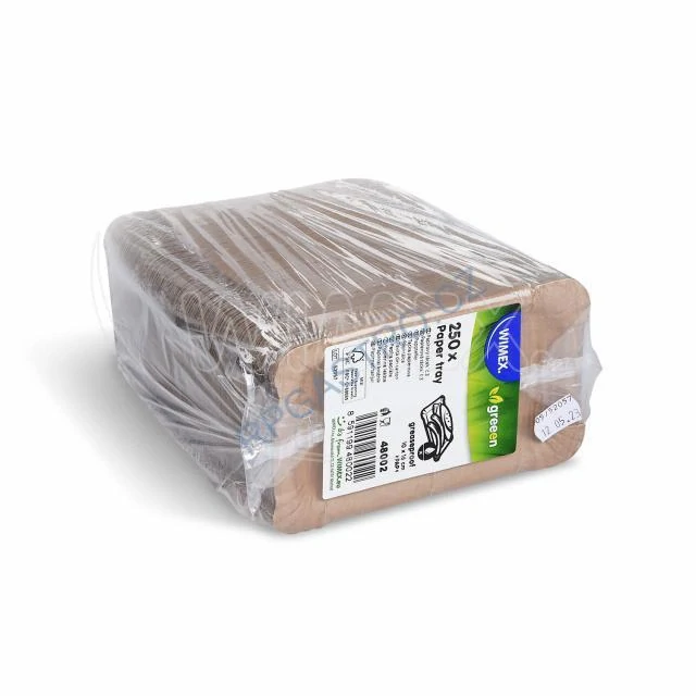 Papírové  tácky (FSC Mix) nepromastitelný kraft 10 x 16 cm `č.3` [250 ks](48002)