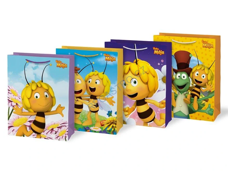Papírová taška dárková vel.L Včelka Mája motiv 2, 260×320×138 mm (5252555.2)