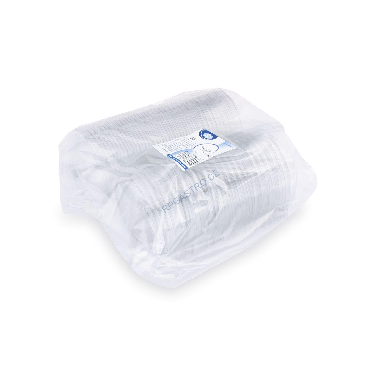 Miska kulatá průhledná s víčkem 150 ml (rPET) [50 ks] (77901)