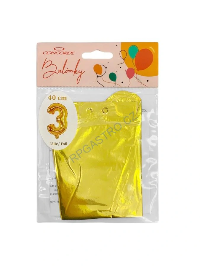 Balónek CONCORDE fóliový 40cm, č.3, zlatá (A293) 