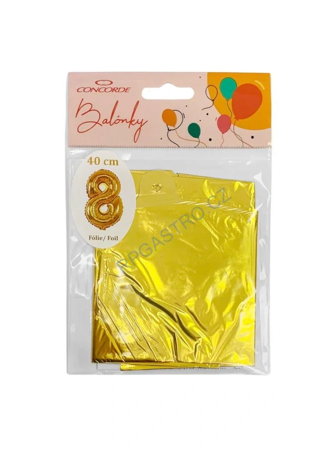 Balónek CONCORDE fóliový 40cm, č.8, zlatá (A298) 