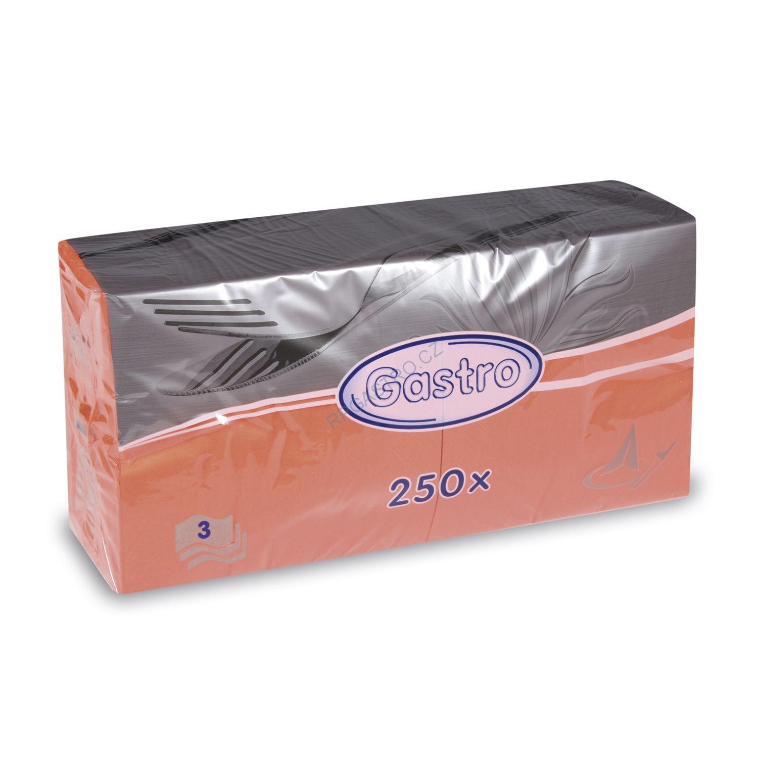 Ubrousky 3-vrstvé 33 x 33 cm oranžové [250 ks] (87815)