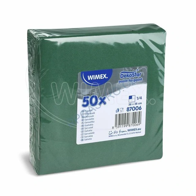 Ubrousky DekoStar tmavě zelené 38 x 38 cm [50 ks]  (87006)