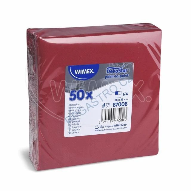 Ubrousky DekoStar bordové 38 x 38 cm [50 ks]  (87008)