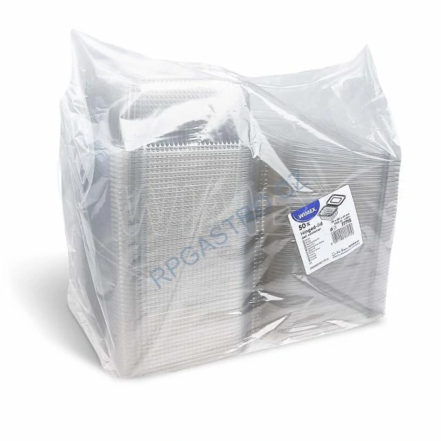 Miska hranatá průhledná s integrovaným víčkem 1500 ml (rPET) [50 ks] (77715 )