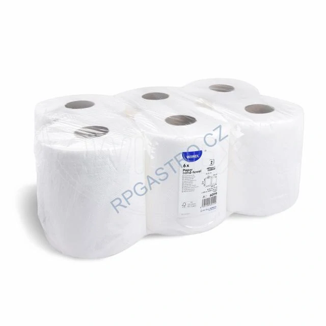 NEPOSÍLÁME - Utěrky (PAP FSC Mix) 2vrstvé s ražbou bílé Ø18cm 19cm x 100m 400 útržků [6 ks] (60119)