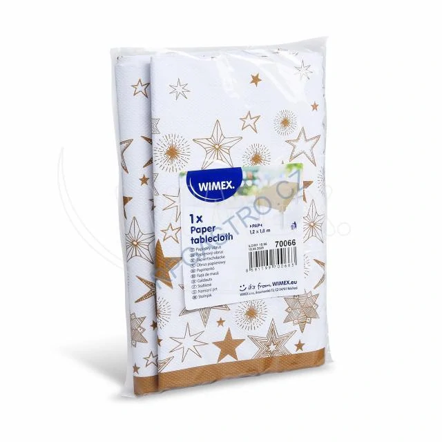 Papírový ubrus skládaný VÁNOCE  1,8 x 1,2 m bílý [1 ks] (70066)