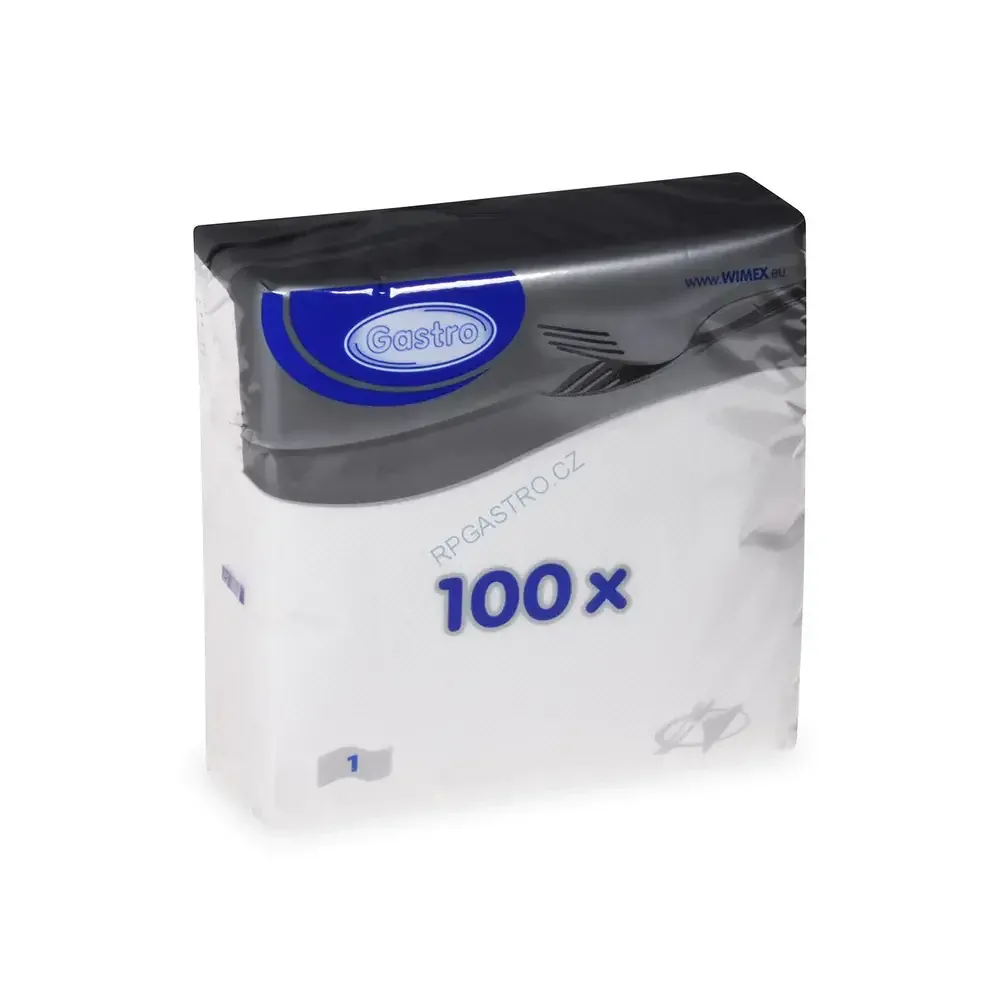 Ubrousky 1-vrstvé 33 x 33 cm bílé [100 ks] (70500 - 5B)