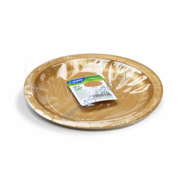 Papírový talíř (FSC Mix) zlatý Ø23cm [10 ks] (65344)