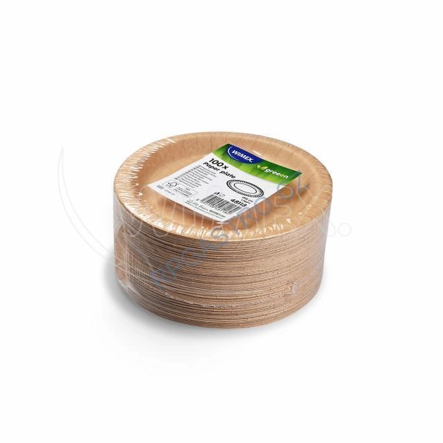 Papírové talíře  kraft Ø18cm (FSC Mix) [100 ks] (48118)