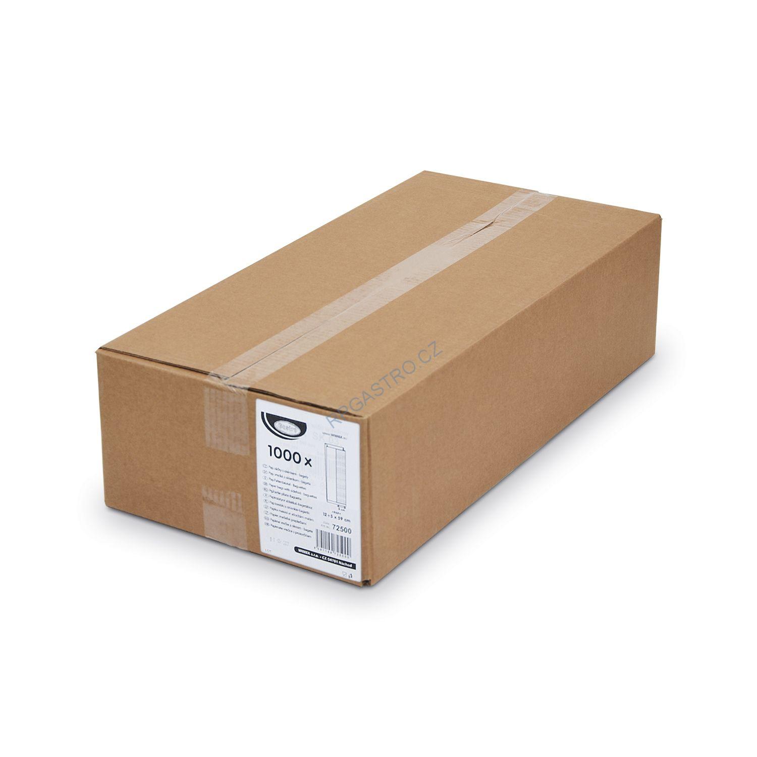 Papírové sáčky s okénkem - bagety (12+5 x 59 cm, ok. 8 cm) [1000 ks] (72500)