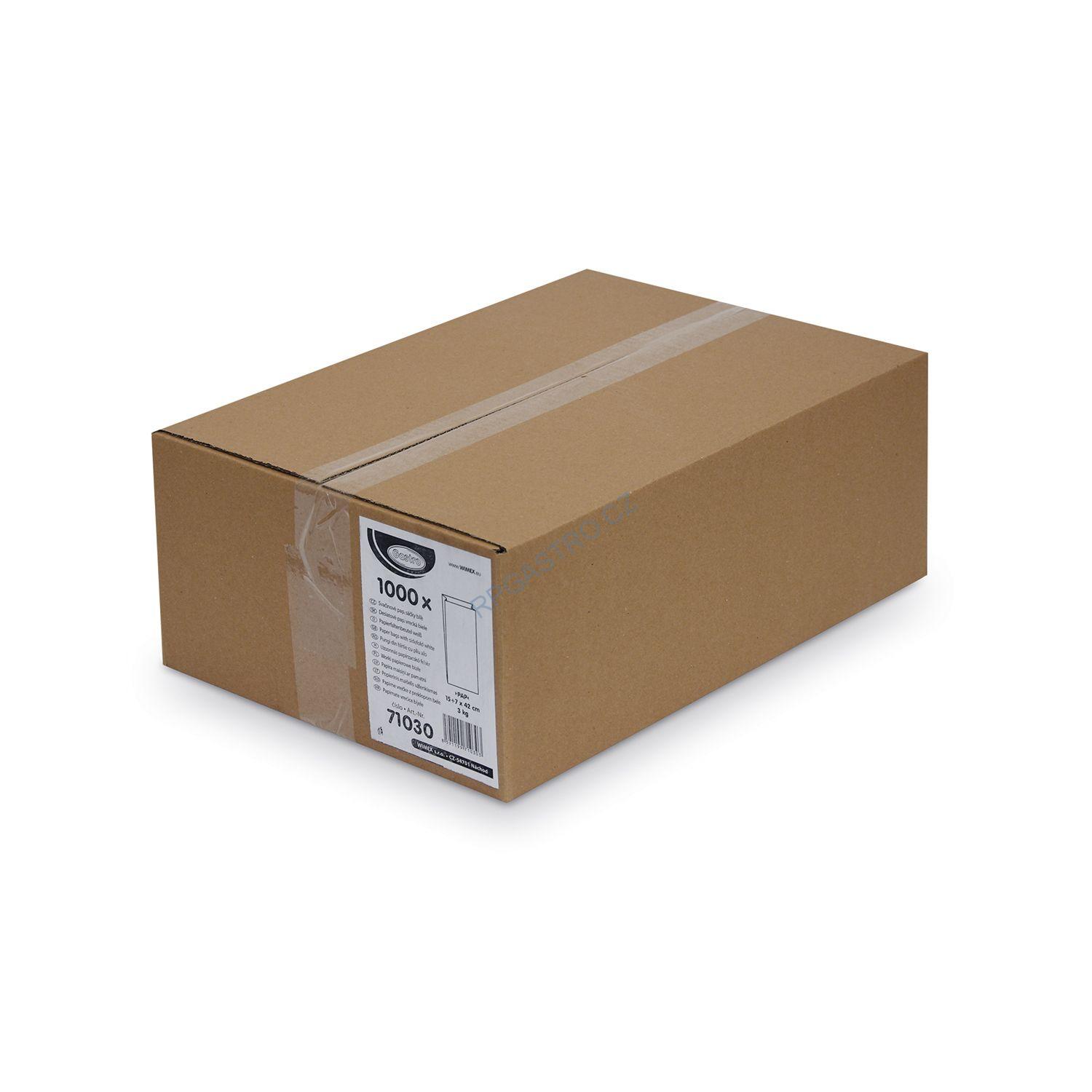 Svačinové papírové sáčky bílé 3 kg (15+7 x 42 cm) [1000 ks] (71030)