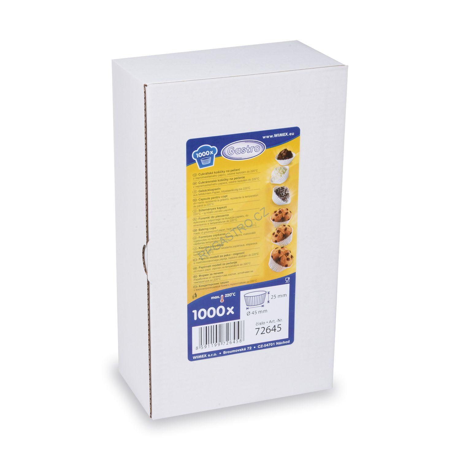 Cukrářské košíčky bílé Ø 45 x 25 mm [1000 ks] (72645)