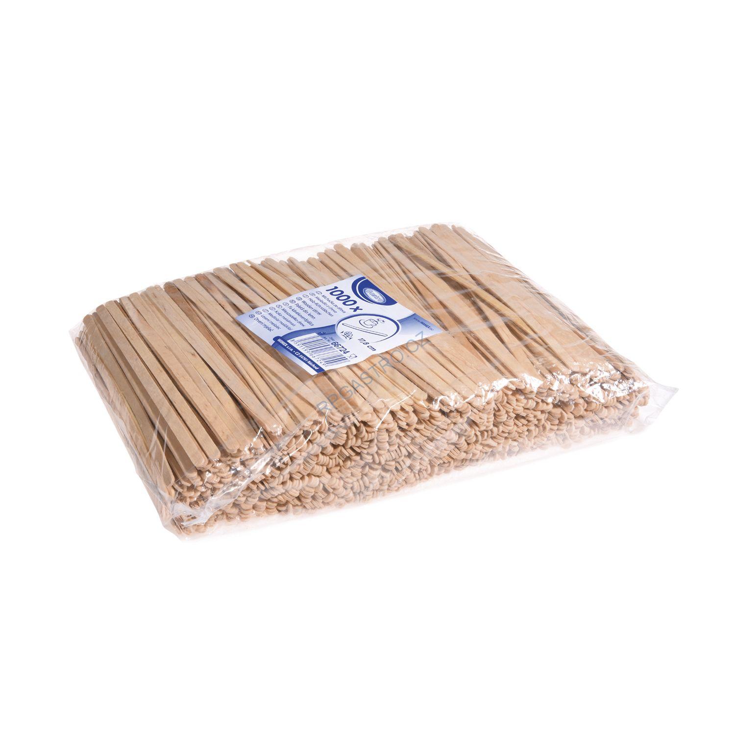 Míchačka na kávu ze dřeva 17,8 cm [1000 ks] (66724 - 6B)